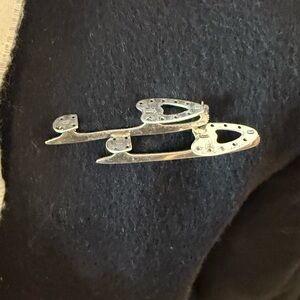 Vintage Sterling Silver Pair of Ice Skates, Beau Sterling